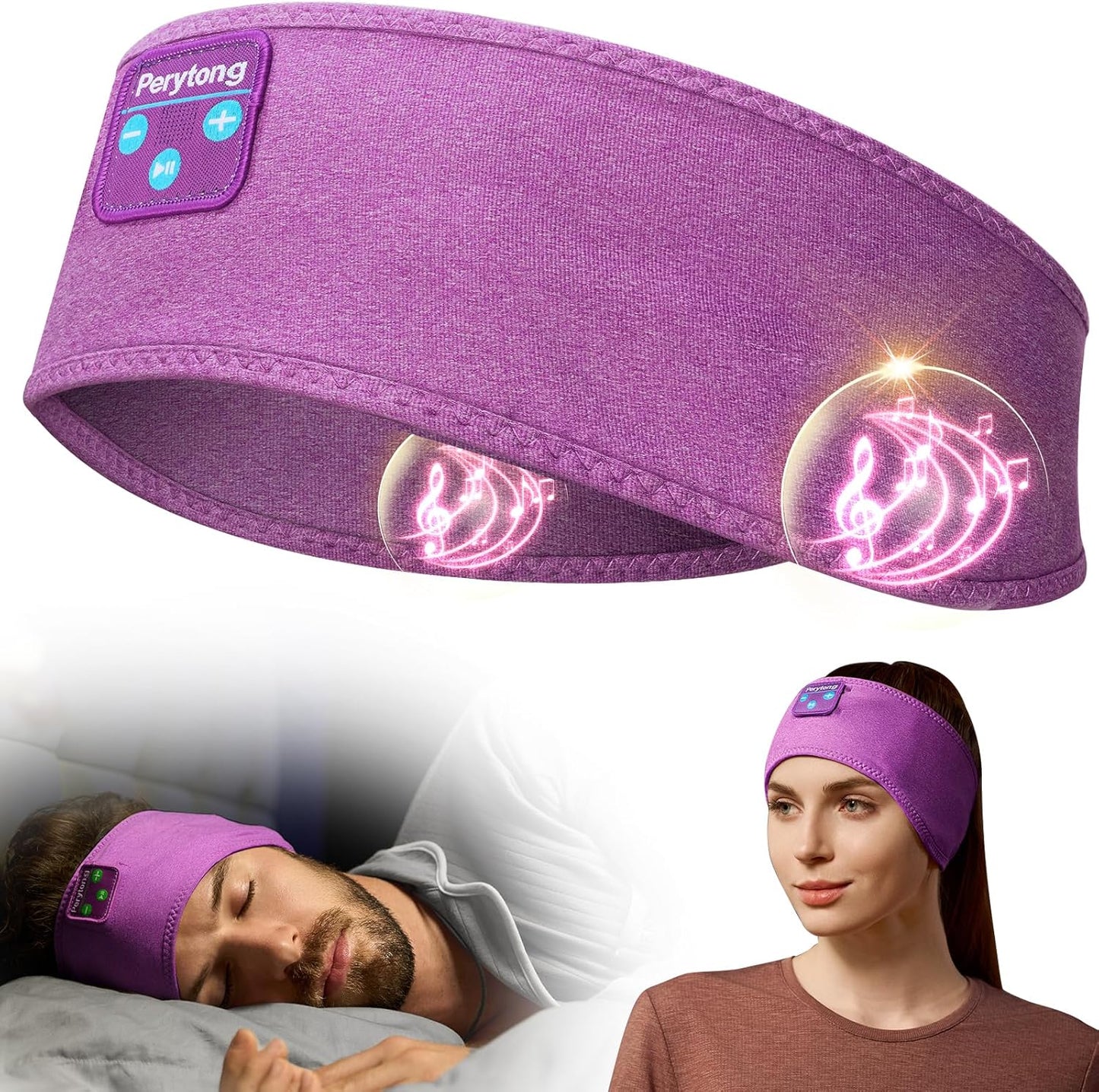 Sleep Headphones Wireless, Bluetooth Sports Headband Headphones with Ultra-Thin HD Stereo Speakers Perfect for Sleeping,Workout,Jogging,Yoga,Insomnia, Air Travel, Meditation