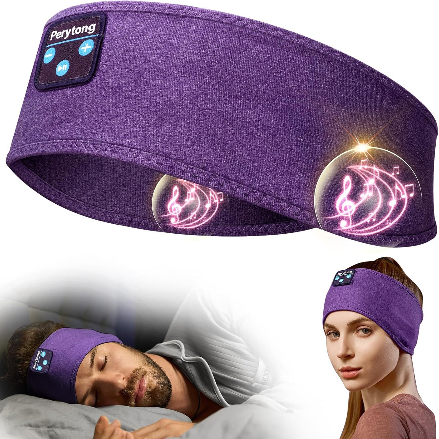 Sleep Headphones Wireless, Bluetooth Sports Headband Headphones with Ultra-Thin HD Stereo Speakers Perfect for Sleeping,Workout,Jogging,Yoga,Insomnia, Air Travel, Meditation