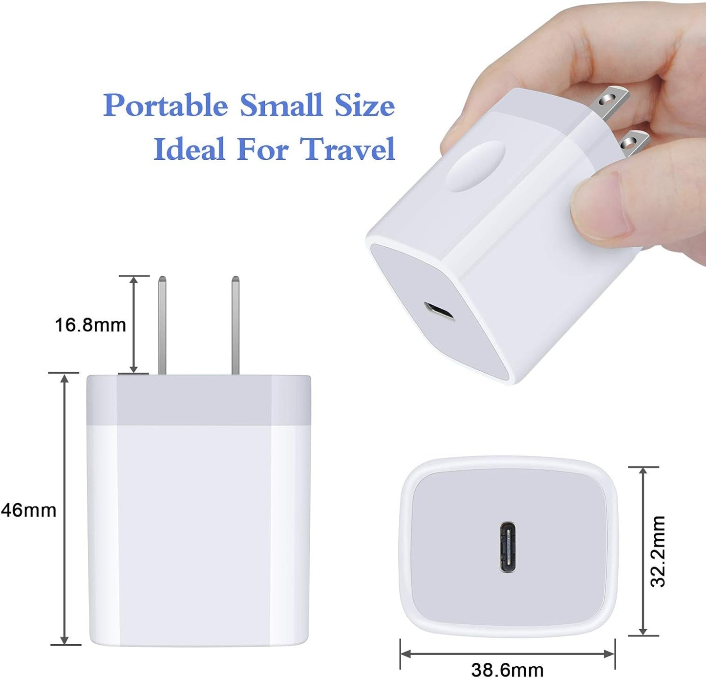 20W Samsung S25 Type C Wall Charger Fast Charging Block for Galaxy A56 A16 A36 S25 Ultra S24 A15 A55 A14, PD 3.0 Wall Charger USB C Box Adapter for Iphone 16E 16 15 Pro Max Pixel 9 Pro XL 8A 8 7 6 Pro