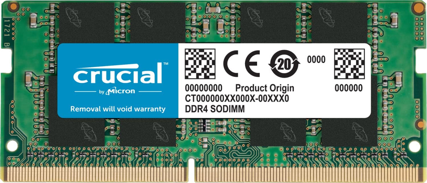 32GB DDR4 RAM Kit (2X16Gb), 3200Mhz (PC4-25600) CL22 Laptop Memory, SODIMM 260-Pin, Downclockable to 2933/2666Mhz, Compatible with 13Th Gen Intel Core and AMD Ryzen 7000 - CT2K16G4SFRA32A