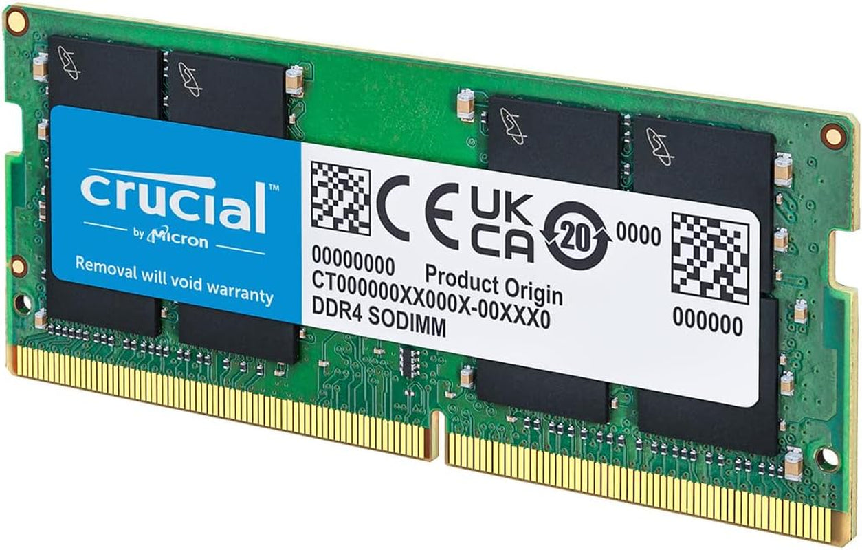 32GB DDR4 RAM Kit (2X16Gb), 3200Mhz (PC4-25600) CL22 Laptop Memory, SODIMM 260-Pin, Downclockable to 2933/2666Mhz, Compatible with 13Th Gen Intel Core and AMD Ryzen 7000 - CT2K16G4SFRA32A