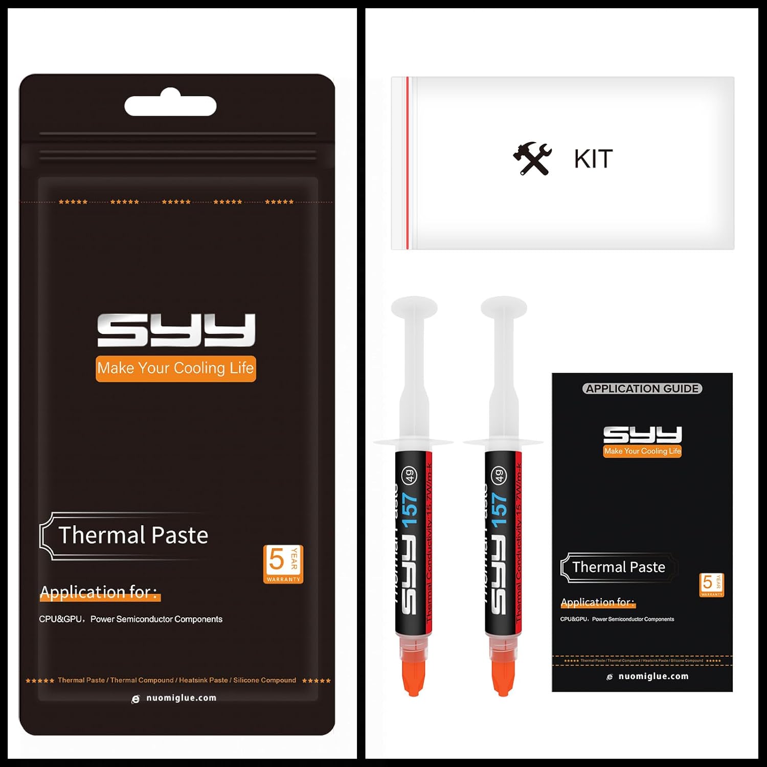 Thermal Paste CPU 8G,With Toolkit, CPU Paste Thermal Compound CPU Thermal Paste for Ic/Processor/Cpu/All Coolers