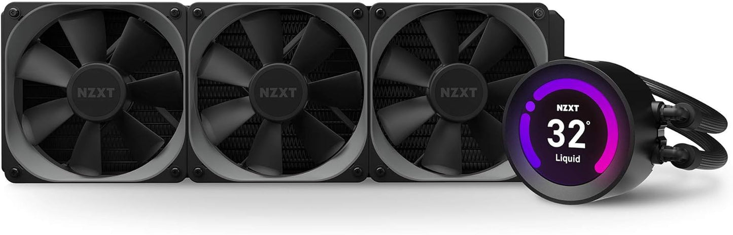 Kraken Z63 280Mm - RL-KRZ63-01 - AIO RGB CPU Liquid Cooler - Customizable LCD Display - Improved Pump - Powered by CAM V4 - RGB Connector - Aer P 140Mm Radiator Fans (2 Included),Black